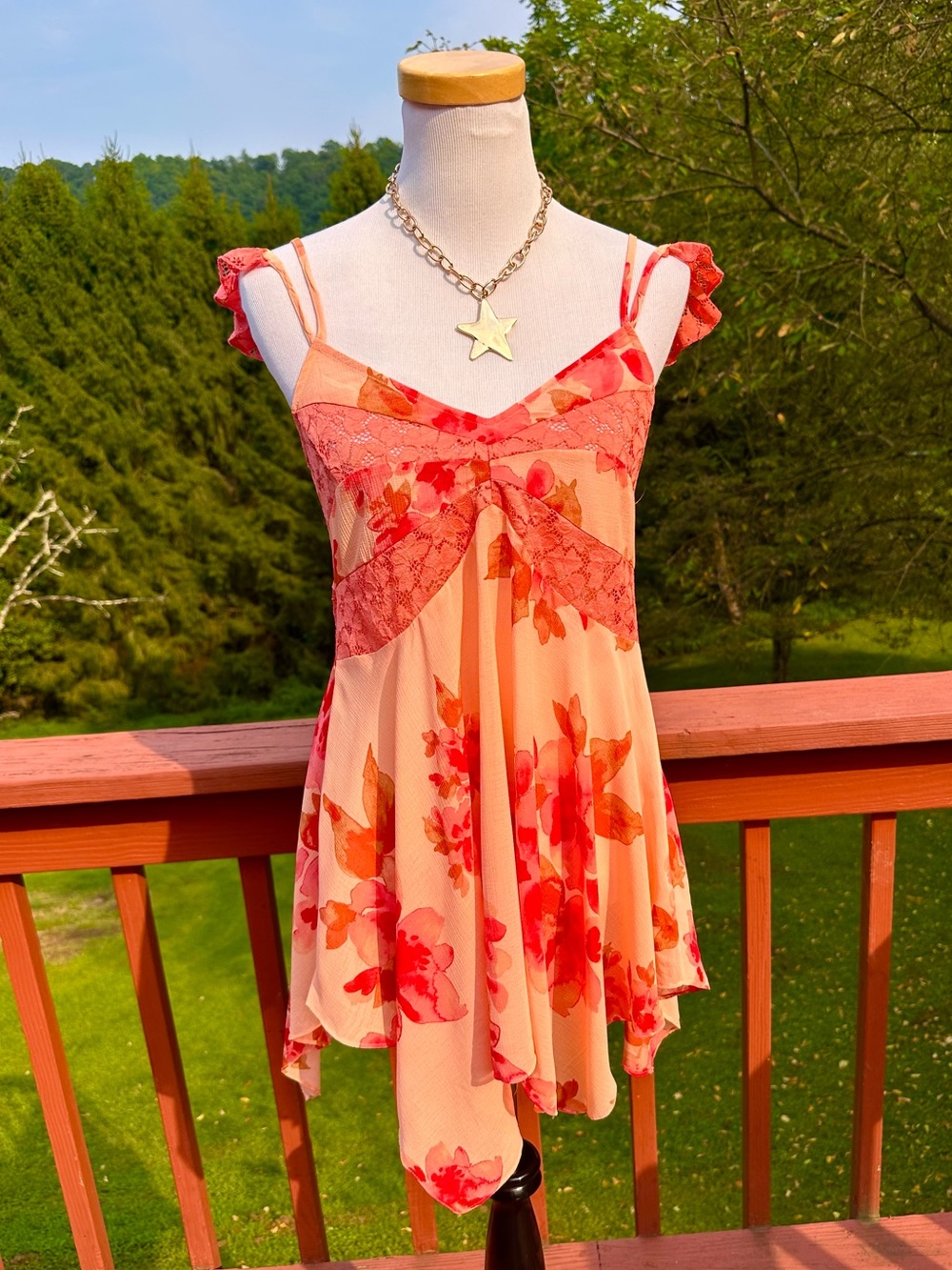 NEW! Free People Monday Morning Trapeze Lace Asymmetrical Mini Slip Dress
